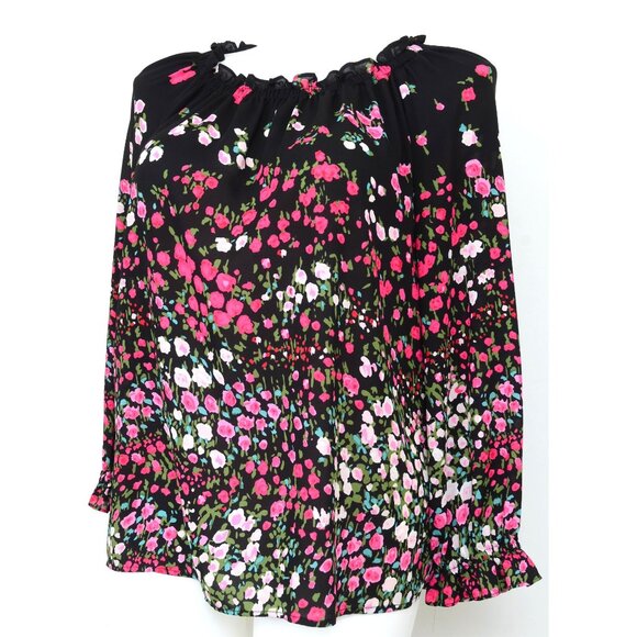 RSVP Talbots Smocked Top Colorful Floral Blouse Elasticized Neckline Women's XLp - Picture 4 of 12